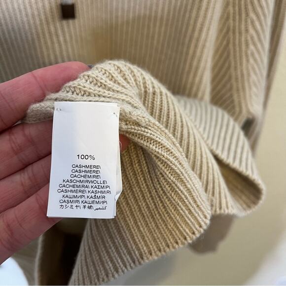 Brunello Cucinelli Ribbed Knitted Drawstring Hoodie Light Beige Mens Size XXXL - Picture 11 of 14